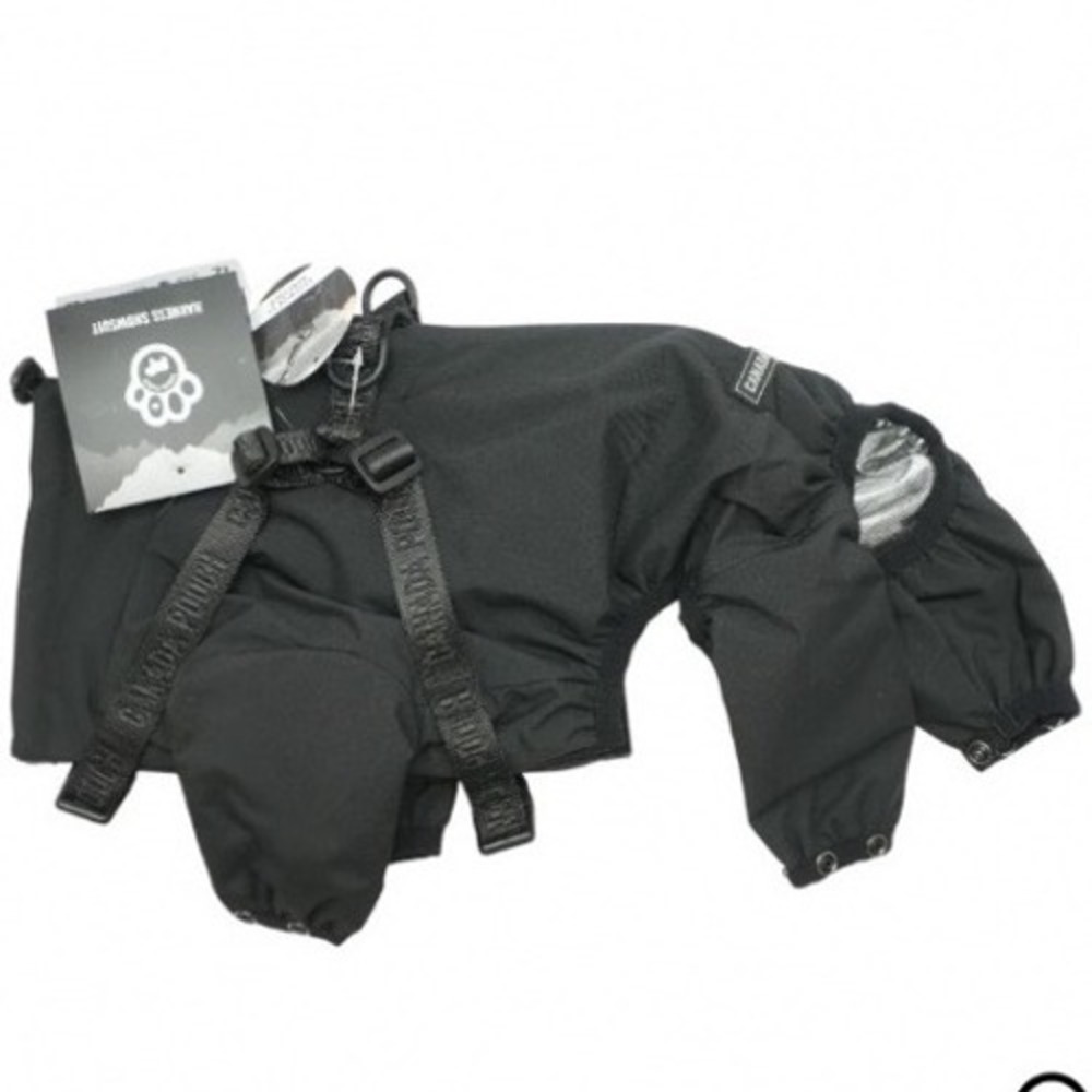 Canada Pooch Dog Snowsuit Harness Size 12 Large Black Insulated Waterproof New